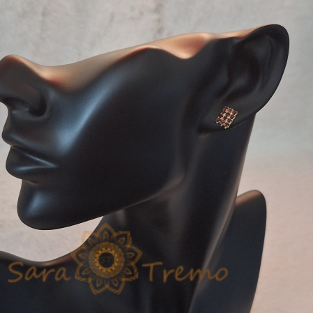 Cercei pe Lobul Urechii cu Cristale Zirconia Mov și Închidere Fluturaș [4]