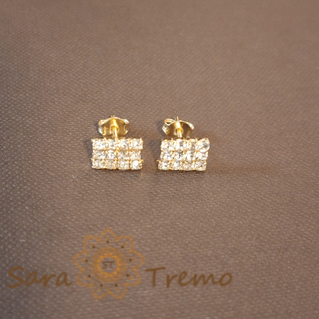 Cercei - Cercei pe Lobul Urechii cu Cristale Zirconia Albe și Închidere Fluturaș