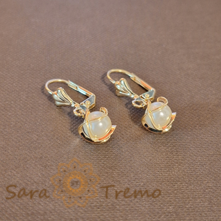 Cercei - Cercei Placați cu Perlă Ecologică - Bestseller SaraTremo - 2.5 cm