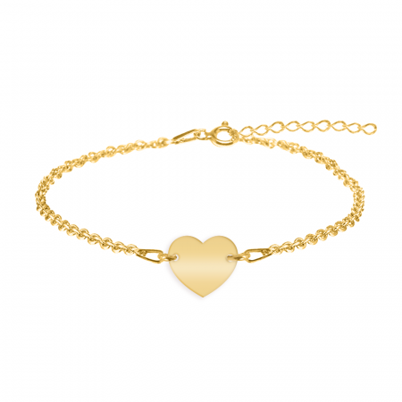 Alara - Bratara personalizata pentru picior cu inimioara din argint 925 placat cu aur galben 24K [1]