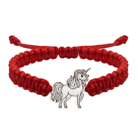 Idei de cadouri - Bratara snur impletit si unicorn din argint 925