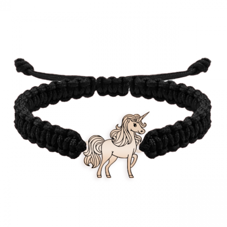 Bratara snur impletit si unicorn din argint 925 placat cu aur roz [1]