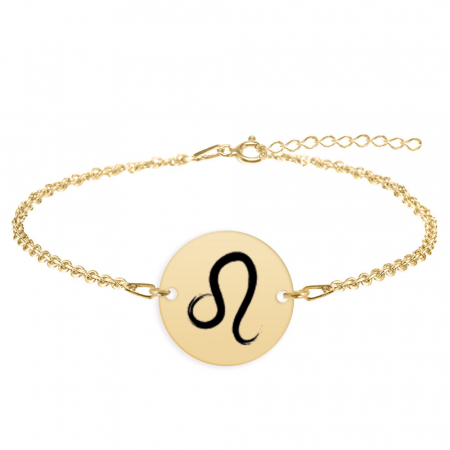 Bratari personalizate - Amelie - Bratara personalizata banut cu semn zodiacal din argint 925 placat cu aur galben 24K