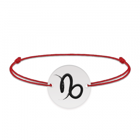 Bratari din argint - Bratara snur si banut argint 925 personalizat cu semn zodiacal Capricorn