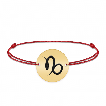 Bratari personalizate - Amelie - Bratara personalizata snur banut cu semn zodiacal din argint 925 placat cu aur galben 24K