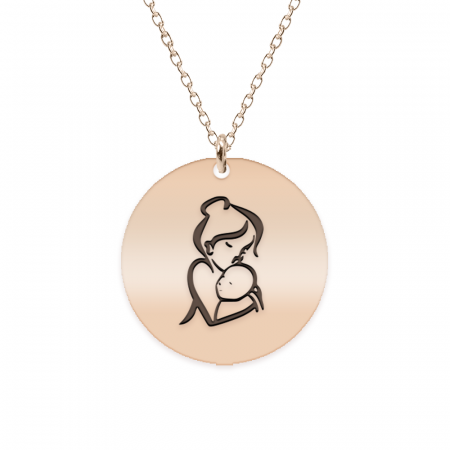 Lantisor gravat mami + bebe + data de nastere [1]