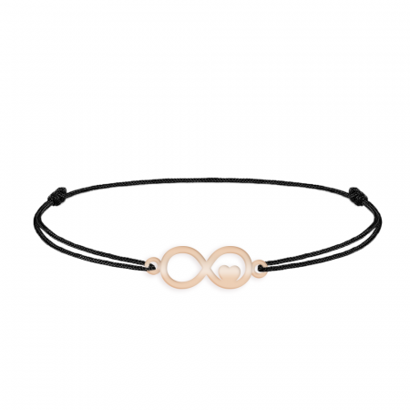 Bratara personalizata snur infinit si inimioara din argint 925 placat cu aur roz [1]