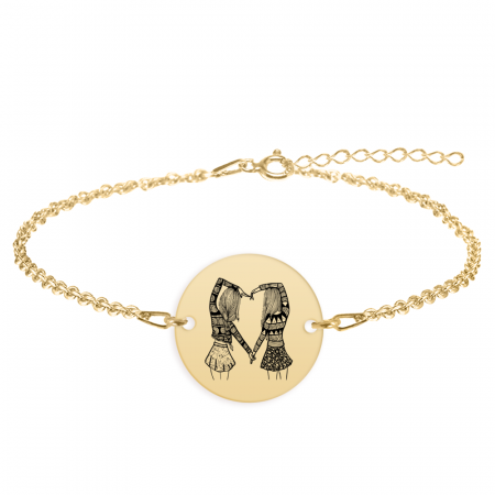Bratari personalizate - Anabella - Bratara personalizata banut pentru prietene/surori din argint 925 placat cu aur galben 24K