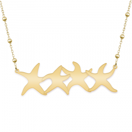 Andreea - Colier personalizat cu stelute de mare din argint 925 placat cu aur 24K galben [1]