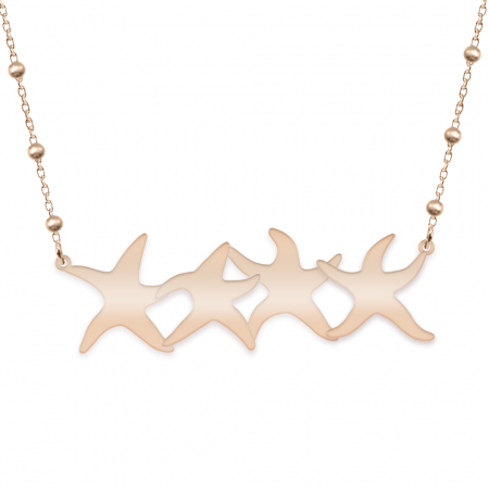 Andreea - Colier personalizat cu stelute de mare din argint 925 placat cu aur 24K roz [1]