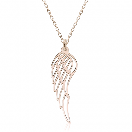 Bijuterii placate cu aur - Angela - Colier personalizat aripa din argint 925 placat cu aur roz
