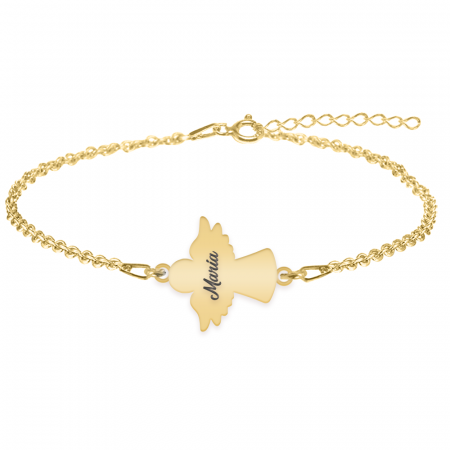Bratari personalizate - Angelino - Bratara personalizata ingeras din argint 925 placat cu aur galben 24K