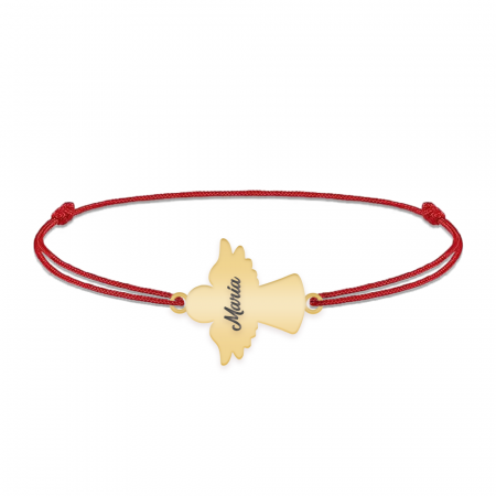 Bratari personalizate - Angelino - Bratara personalizata snur ingeras din argint 925 placat cu aur galben 24K