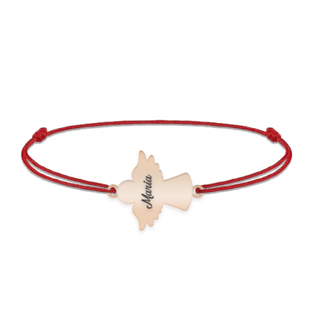 Angelino - Bratara personalizata snur ingeras din argint 925 placat cu aur roz [1]