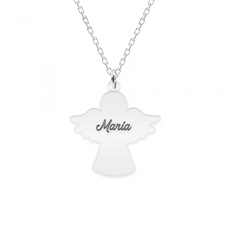 Lantisoare cu text personalizat din argint - Angelino - Colier personalizat ingeras din argint 925