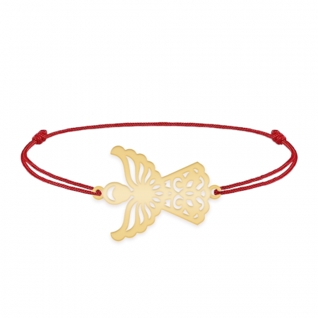 Bratari personalizate - Aniela  - Bratara personalizata snur ingeras din argint 925 placat cu aur galben 24K