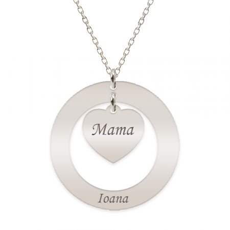 Anne - Colier personalizat din argint 925, cu cerc si inimioara [3]
