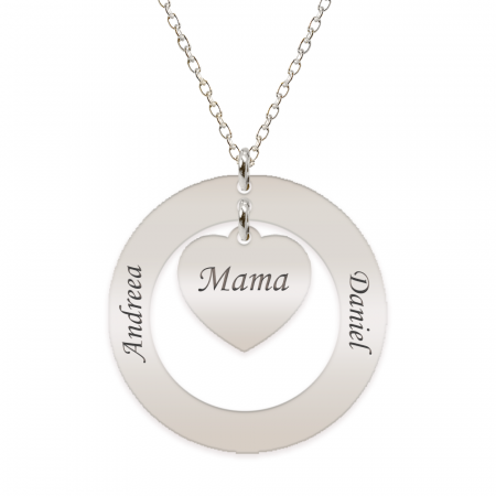 Anne - Colier personalizat din argint 925, cu cerc si inimioara [2]