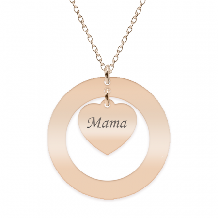 Anne - Colier personalizat din argint 925 placat cu aur roz, cu cerc si inimioara [1]