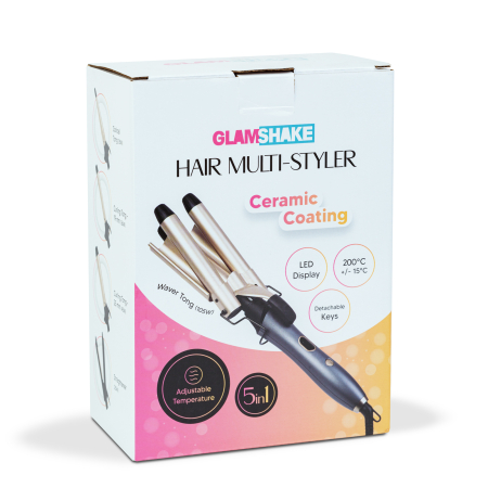 Aparat coafat par 5 in 1 cu LED 105W, ondulator si placa par cu 5 capete styling ceramic [5]