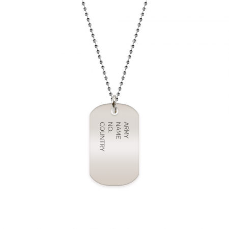 Lantisoare si coliere din argint - Army - Colier personalizat din argint 925 - dog tag