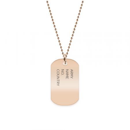 Bijuterii placate cu aur - Army - Colier personalizat din argint 925 placat cu aur roz - dog tag