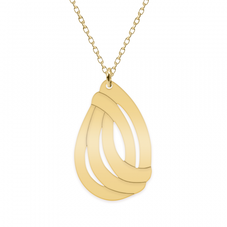 Lant personalizabil cu talisman in forma de picatura - argint 925 placat cu aur 24K [1]