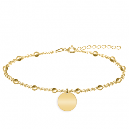 Ayla - Bratara personalizata tip salba pentru picior cu banut din argint 925 placat cu aur galben 24K [1]