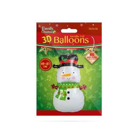 Baloane pentru Crăciun - folie aluminiu - model om de zăpadă - 81 x 49 cm [1]