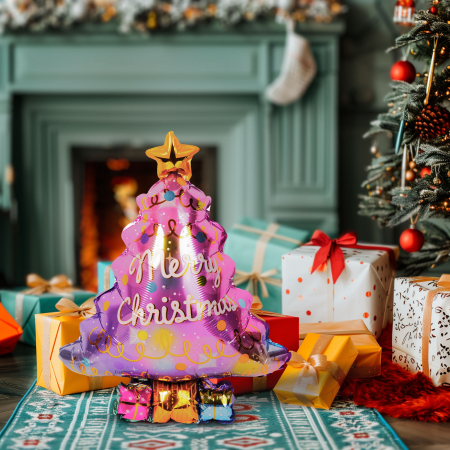 Balon de Craciun - folie de aluminiu - brad - 58 x 83 cm [1]