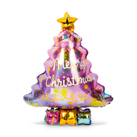 Casa si Gradina - Balon de Craciun - folie de aluminiu - brad - 58 x 83 cm