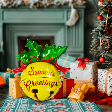 Balon de Craciun - folie de aluminiu - clopotel - 58 x 78 cm [1]