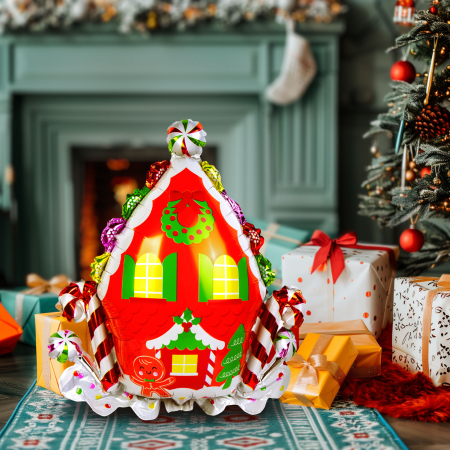 Casa si Gradina - Balonul de Craciun - folie de aluminiu - turta dulce - 67 x 71 cm