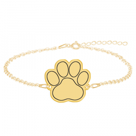 Bella- Bratara personalizata din argint placat cu aur galben 24K cu talisman labuta [1]
