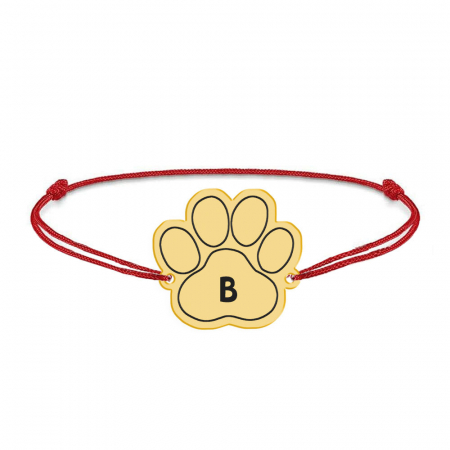 Bella - Bratara personalizata din snur cu talisman argint placat cu aur galben 24K - labuta [1]