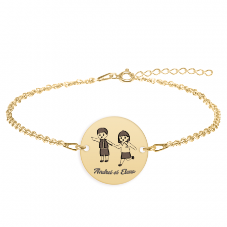 Bratari personalizate - Best Friends - Bratara personalizata prieteni din argint 925 placat cu aur galben 24K