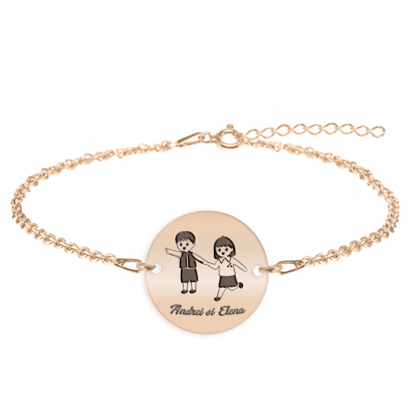 Bratari personalizate - Best Friends - Bratara personalizata prieteni din argint 925 placat cu aur roz