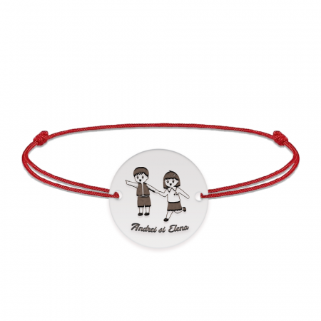 Bijuterii personalizate - Best Friends - Bratara personalizata snur prieteni din argint 925