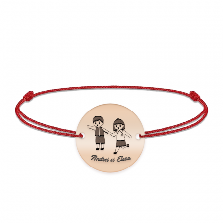 Best Friends - Bratara personalizata snur prieteni din argint 925 placat cu aur roz [1]