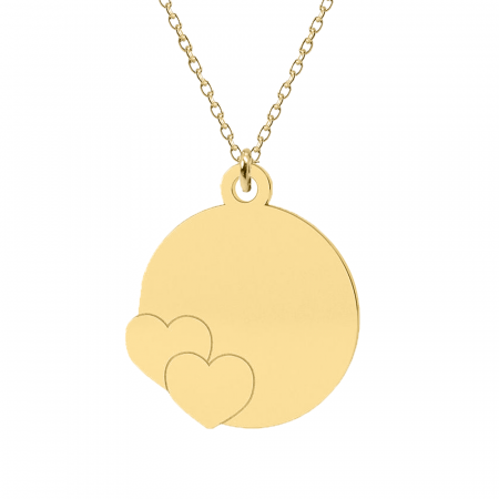 Beth - Colier personalizat banut cu inimioare si nume argint 925 placat cu aur galben 24K [2]