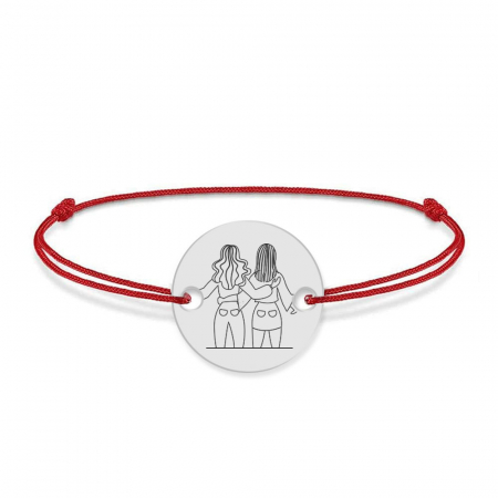 Bratari personalizate - BFF - Bratara cu snur personalizata pentru cei mai buni prieteni din argint 925