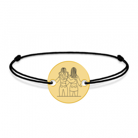 BFF - Bratara cu snur personalizata pentru cei mai buni prieteni din argint 925 placat cu aur galben 24K [2]