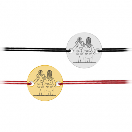 BFF - Bratara cu snur personalizata pentru cei mai buni prieteni din argint 925 placat cu aur galben 24K [1]