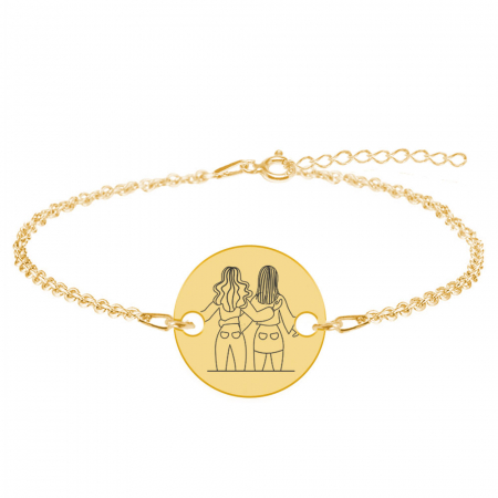 Bratari personalizate - BFF - Bratara personalizata pentru cei mai buni prieteni din argint 925 placat cu aur galben 24K