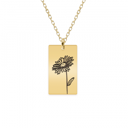 Colier personalizat cu floarea specifica lunii de nastere a fiecaruia - argint 925 placat cu aur 24K [3]