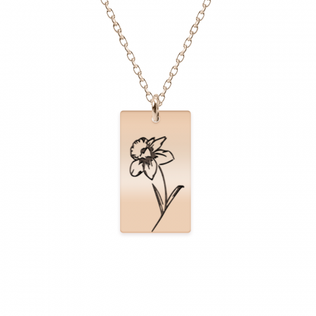 Colier personalizat cu floarea specifica lunii de nastere a fiecaruia - argint 925 placat cu aur roz [2]