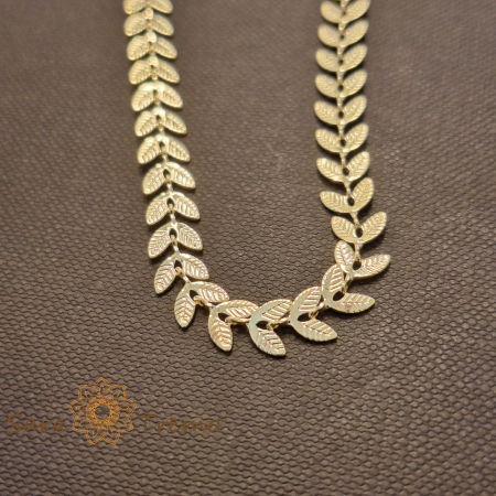 Bratara Sylva – placata aur 18K, 19+5 cm, frunzulițe, Brazilia [3]
