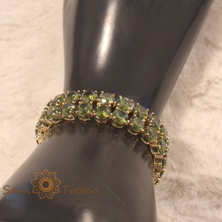 Bratara Esmeralda – placata aur 14K cu zirconia verde, 18 cm [2]