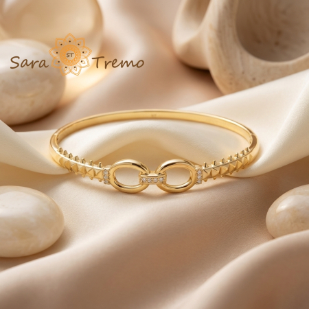 Bratara Legatura Regala – Bratara fixa placata cu aur 14K cu zirconia [1]