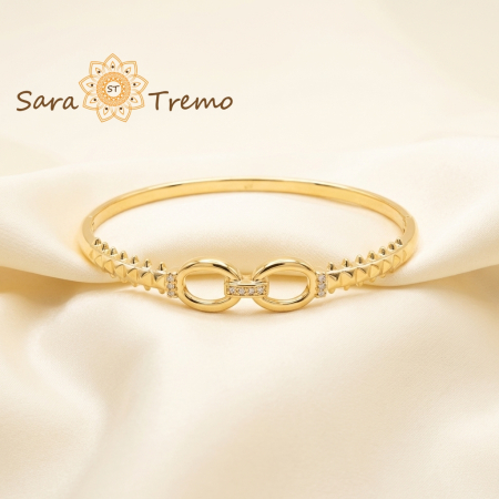 Bratari - Bratara Legatura Regala – Bratara fixa placata cu aur 14K cu zirconia